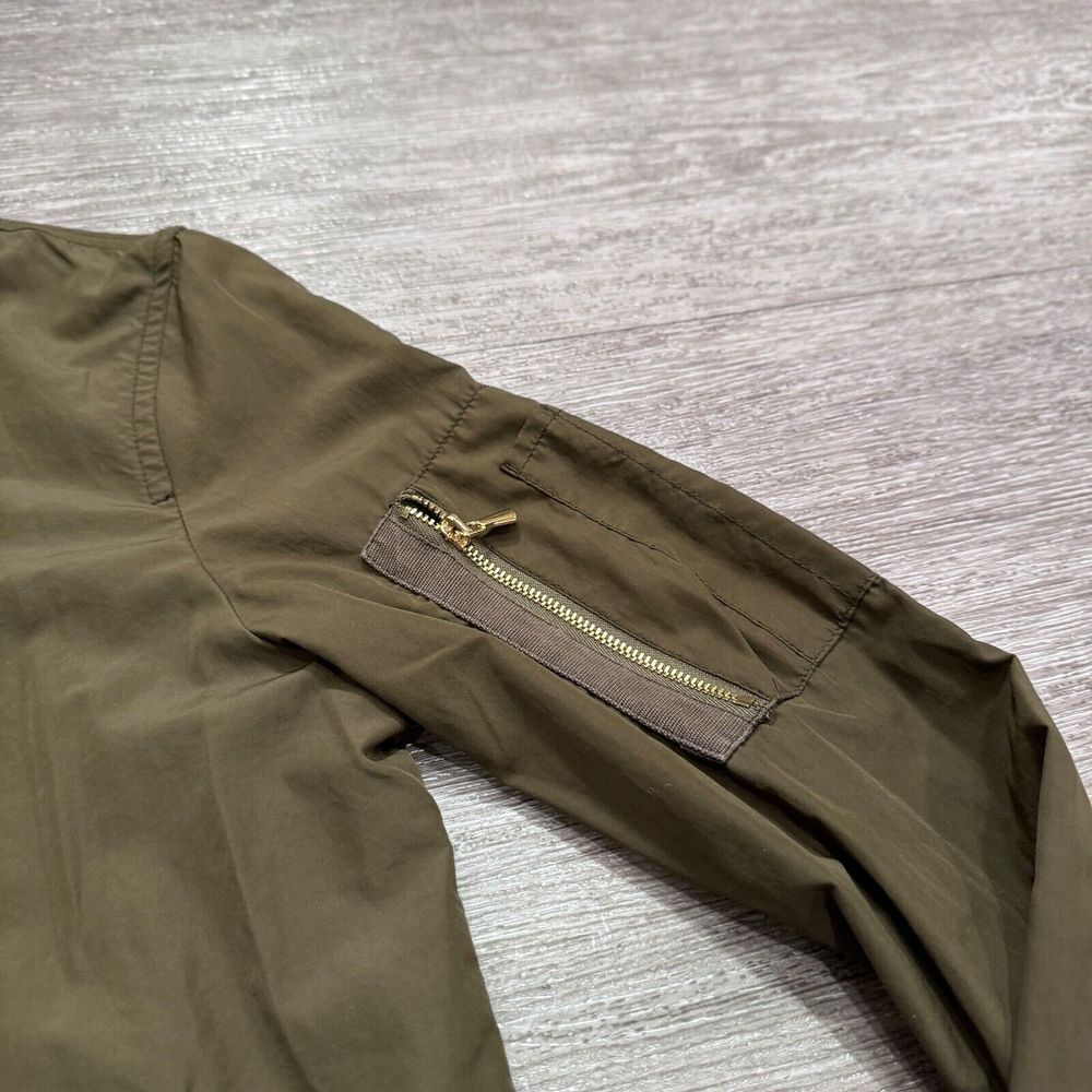 Zara Jacket Womens Extra‎ Small Green Pockets Bomber Basics Herrington Casual - Picture 3 of 9